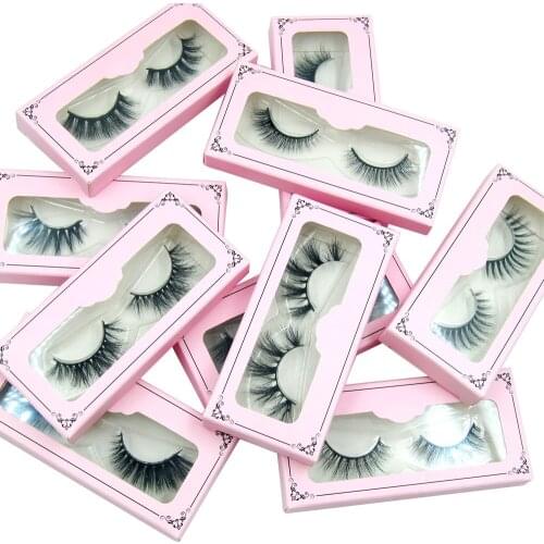 3D Real Mink Eyelashes 100% Hand Made Winged Black Cotton False Eyelashes Stalk Natural Long Eye Lash Reuse Daily Eye Extension