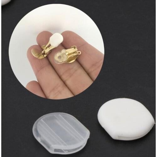 100Pcs 8 mm Anti-Pain Rubber Earring Cushion Super Soft Clear Silicone Cushion Pads Clip On Earring Cushion