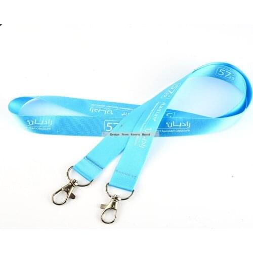 Discount Exhibition Meeting Double Hook Lanyards with Sublimation ID card working identity Custom Logo Lanyards