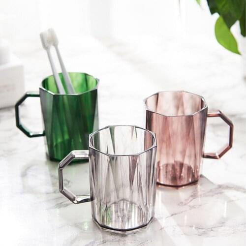 Washing Mug Bathroom Brushing Cup Mouthwash Cup Water Mug Eco-friendly Anti-slip Plastic Toothbrush Cup with Handle for Home