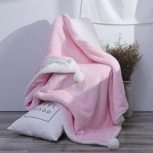 Super soft thick flannel blanket, lamb wool blanket, shawl blanket, warm blanket, simple and versatile blanket