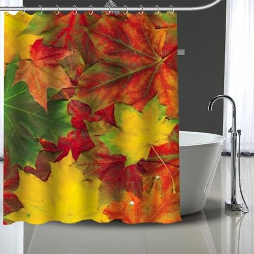 Waterproof Shower Curtain Can Be Customized Maple Leaf Bathroom Shower Bath Supplies Polyester Shower Curtain With Hooks