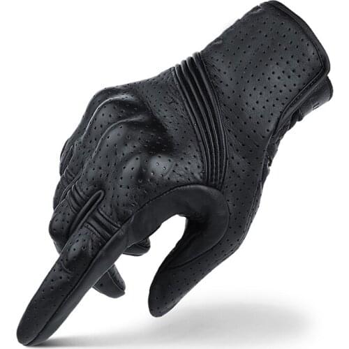 1 Pair Waterproof Winter Warm Perforated Motorcycle Gloves Motorcycle Gloves Leather Touch Screen Men Women Protective Glove