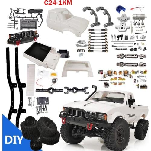 WPL C24-1KIT C24-1KM 1/16 2.4G 4WD RC Car Crawler Truck Full Proportional Control Car DIY Model metal version upgraded RC Car
