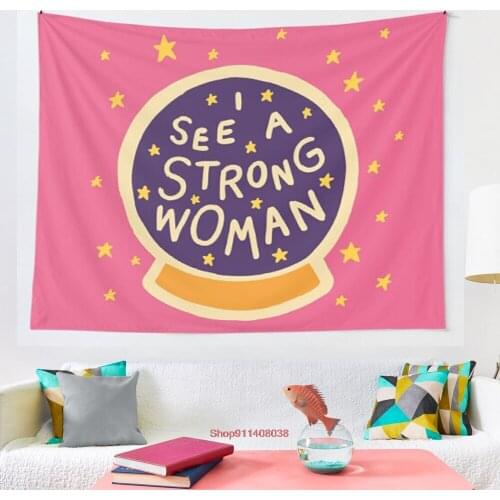 I see a strong woman tapestry wall decoration Mandala tapestry witchcraft Bohemian Hippie home decoration yoga mat