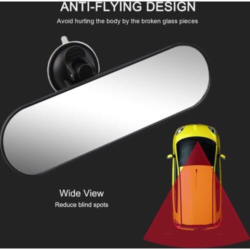 Car Rear-view Mirror Universal Mirror Interior Wide Field Rear View Mirror Suction Cup 220*65mm Car Interior Accessories Truck