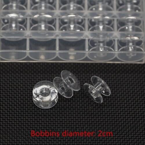 10Pcs Plastic Sewing Machine Needle Thread Mental Empty Bobbins Sewing Machine Bobbins with Wire Spool for Brother Craft Tool