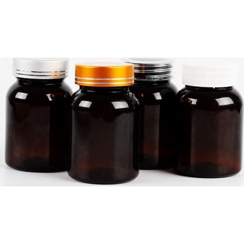 100pcs 100ml brown Cosmetic Bottles with Round Shoulder And Aluminum Cap Heathy PET Sample Bottle F3464