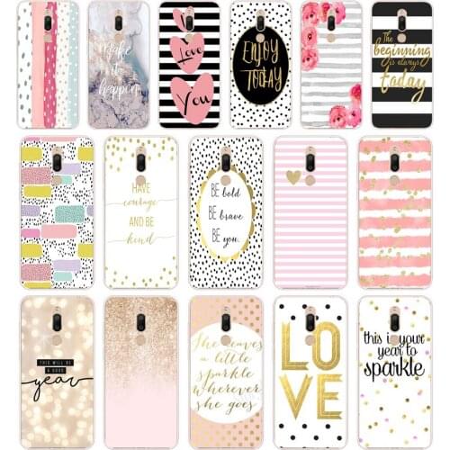 313FG black white stripes gold love gift Soft Silicone Tpu Cover phone Case for Meizu M5 M5C M5S Note M6 M6S M6T case