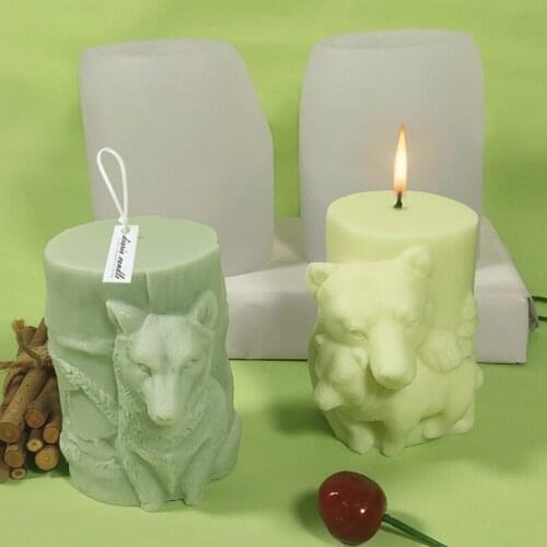 3D Animals Bear Elk Silicone Soap Mold Candle Making Mould Fondant Candy Cake Chocolate Decorating DIY Baking Tool N0PA