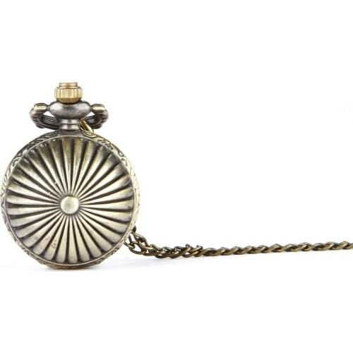 6069New Korean version of the retro trumpet pumpkin texture ball pocket watch Necklace flip couple pocket watch