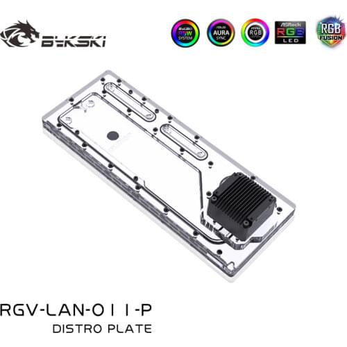 BYKSKI Acrylic Board Water Channel Solution use for LIAN LI O11 Dynamic Case for CPU and GPU Block / 3PIN RGB / Combo DDC Pump