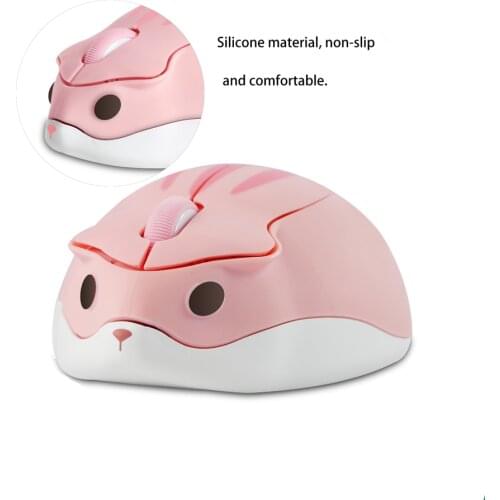 2.4G Wireless Mouse Cute Hamster Design Ergonomic Mini 3D Optical Mice With Mouse Pad For PC Kids Gift