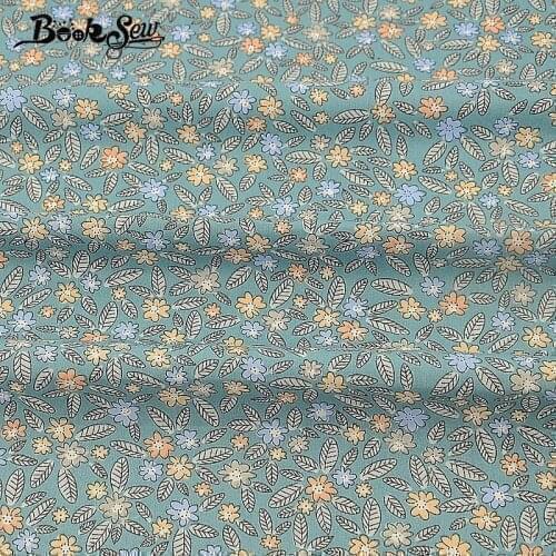Booksew 100% Cotton Twill Fabric Retro Style Floral Sewing Cloth Bedding Set Home Textile Baby Patchwork DIY Doll Quilting Tissu