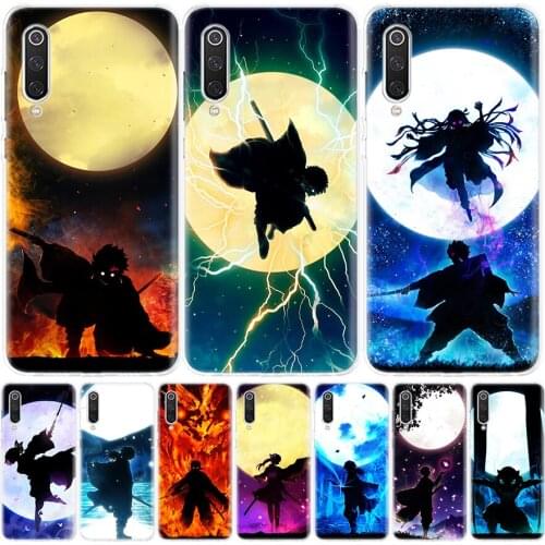 Demon Slayer Moon Dark Silicon Phone Case For Xiaomi Redmi Note 10 9 8 9S 8T 7 6 5 6A 7A 8A 9A 9C Pro Customized Cover Coque