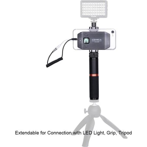 COMICA CVM-WS50 UHF 6-Channel Lavalier Wireless Smartphone Microphone System with Bluetooth Remote Grip for iPhone Samsung