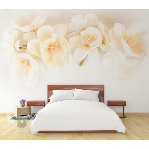 Peach blossom 8d Modern Flower wallpaper for lliving room TV background bedroom background 3d photo mural paper Home Decor