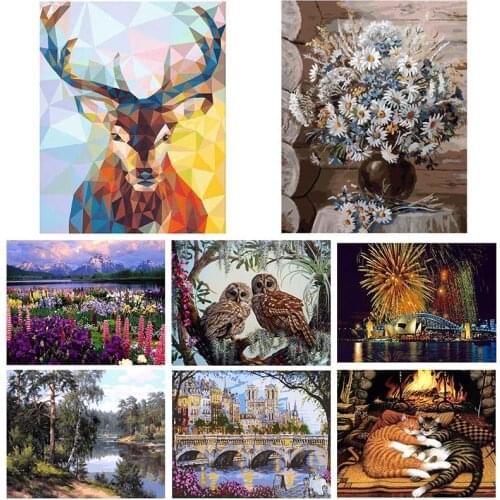 Picture Paint on Canvas Home Decoration Europe Abstract Canvas Painting Unique Gift Frameless 40*50cm By Numbers
