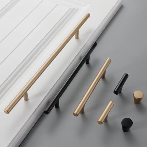 JD 10PCS Aluminum Alloy Cylinder Long Cabinet Handle Modern Drawer Door Knob T-type Wardrobe Furniture Handle Hardware