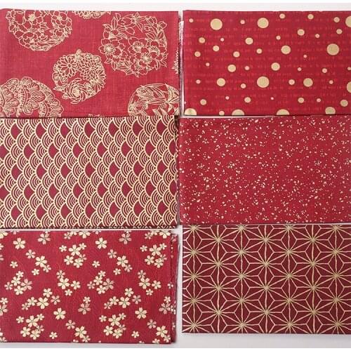 RED Retro style fabric Calico Printed cotton fabric for DIY Bag 001 1 order=50cm*140cm