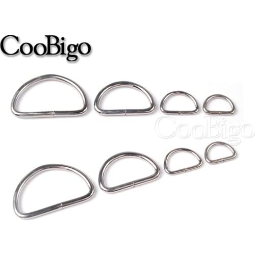 10pcs Metal D Ring Semicircle Half-Rings Semi Round Buckles for Belt Pet Leashes Dog Collar Bag Strap DIY Accessories 13mm-33mm