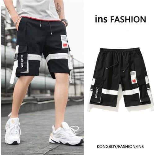 Mens Clothing Summer Casual Pants Outdoor Street Jogging Cargo Pants Mens Chinese Style Chinese Flag Printing Men Casual Shorts
