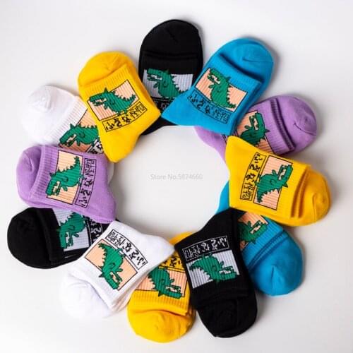 10 pairs New Colored Cartoon Animal Short Socks Women Dinosaur Cute Ankle Harajuku Sock Low Printed Funny Socks Patterned Kawaii