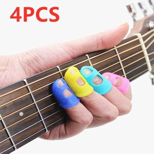 2021 New Silicone Guitar Fingertip Protector Fingerstall Guitar String Finger Guard Protection Press Practice Guitar Tools