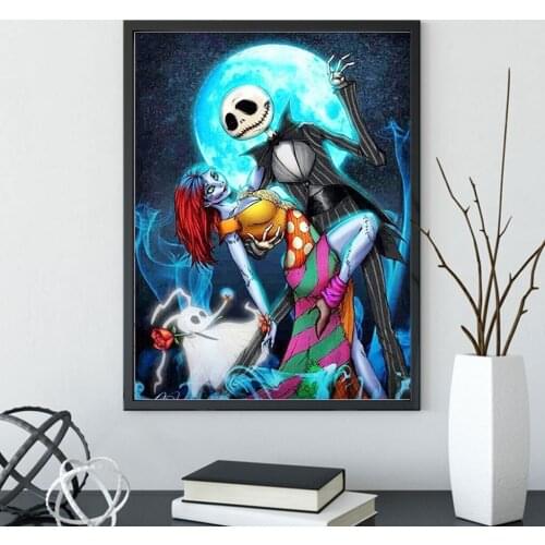 Framed Picture Beauty Lady DIY Painting By Numbers Skull Picture Home Decor For Living Room Hand Unique Gifts for Halloween