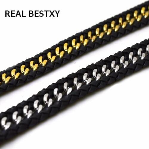 20cm Braided Leather Bangle Cord Bracelet Findings Flat Leather Rope metal chain cords Thread For DIY Jewelry Making