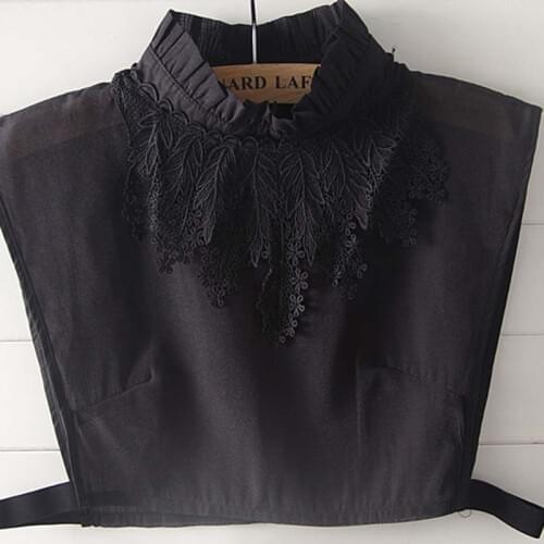 Fake Collar Black And White Stand Collar Blouse Fake Collar Tie New Fashion Detachable Wild Lady Flower Piece Decoration