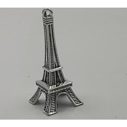 2pcs Charms eiffel tower paris 43*17*17mm Tibetan Silver Plated Pendants Antique Jewelry Making DIY Handmade Craft