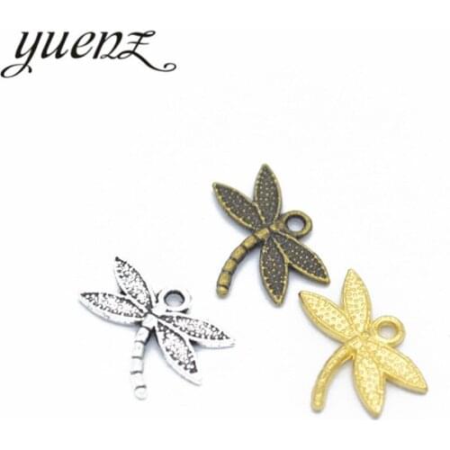 YuenZ 20pcs Charms Dragonfly For Jewelry Making Bronze Tibetan Silver Plated Pendants Antique DIY Handmade Craft 18*13mm D229