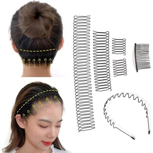 Professional Korean Invisible Broken Hairpin Adult Tiara Tool Roll Curve Needle Invisible Bangs Comb Styling Hair Accessory