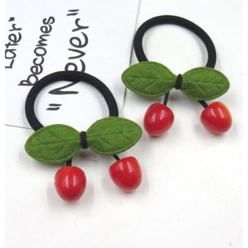 1PCS Creative Cherry Elastic Hair Bands For Girls Bohemian Headband Scrunchy Korean Fashion Kids Hair Accessories For Women