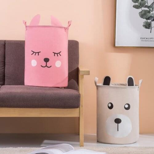 Cartoon Rabbit Ear Bear Laundry Hamper Clothes Storage Basket Home Decoration Storage Barrel Kids Toy Organizer Bucket Panier