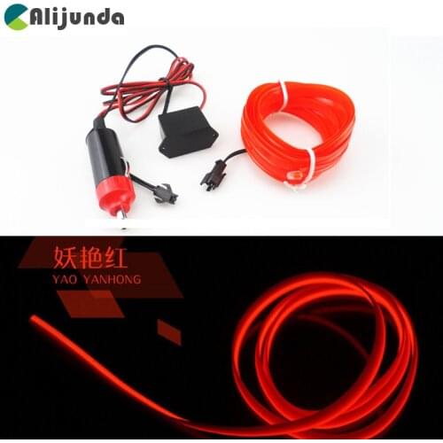 3M LED cold lights flexible Neon EL wire on auto lamps cars cold light strips line interior decoration strips lamps