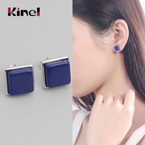 Kinel 2020 High Quality Natural Stone 925 Sterling Silver Earrings For Women Luxury Bridal Wedding Minimalist Jewelry