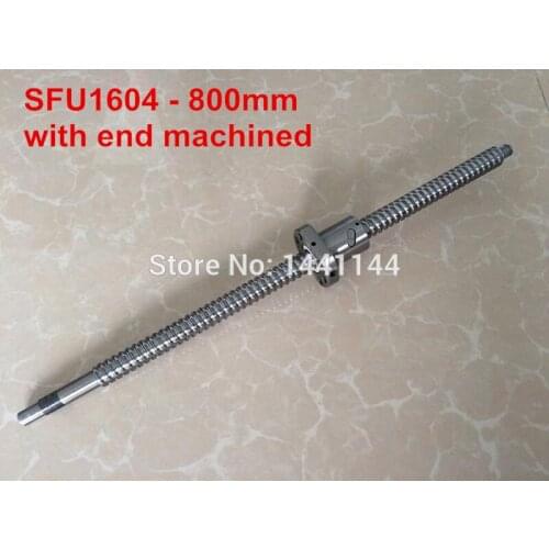 1pc Ball screw SFU1604 - 800mm + 1pc Ball nut for CNC with BK12/BF12 end machined