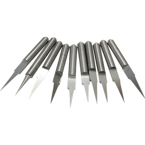 10Pcs 3.175mm Tungsten Bit V Shape Carbide PCB Engraving Bits CNC Router Tool Choose size J3.3001 acrylic carving frezer