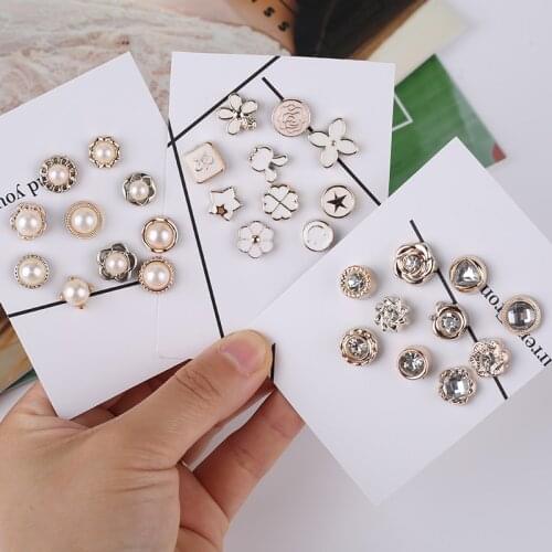 10pcs Convenient button Detachable button Pearl brooch Spare button Clothes anti light button Shoe bag decoration