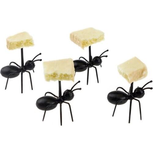 12pc Funny Fruit Disposable Tableware Creative Ant Fork For Fruit Dessert Cake Toothpick Happy Birthday Party Decor Kids Wedding