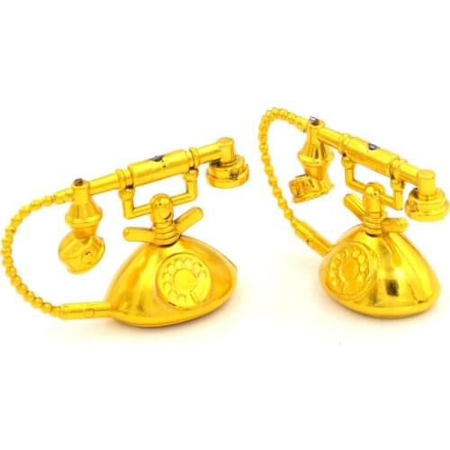 2PCS New 5cm For Dollhouse Doll Home Scene Play House Girls Fashion Gifts Doll Mini Vintage Telephone