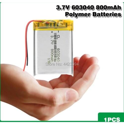 3.7v 800mah battery 603040 lithium ion li-polymer battery For PAD DVD E-book bluetooth headset Rechargeable battery accumulator