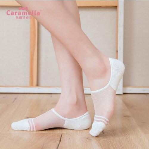 Summer New 4 pairs/lot Gift Box Mesh Glass Silk Women Socks Ultrathin Transparent Crystal Department of glass Ms. socks