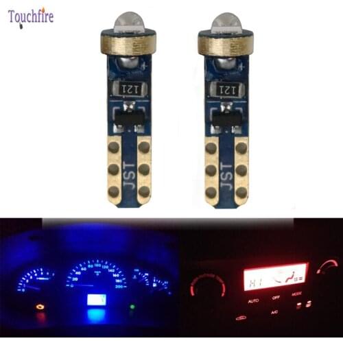 500pcs T5 LED Car Bulb 3030smd Wedge LED Light Dashboard Instrument Lamp 6000k White Pink Ice Blue Red Yellow wholesale