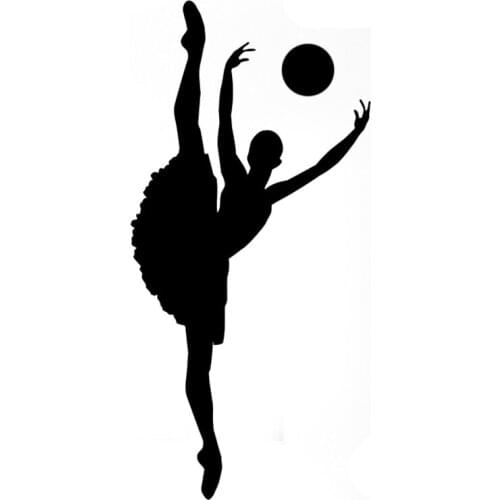 7.9CM*16.3CM Interesting Ballerina Gymnastic Sports Silhouette Vinyl Car Sticker Black/Silver S9-0477