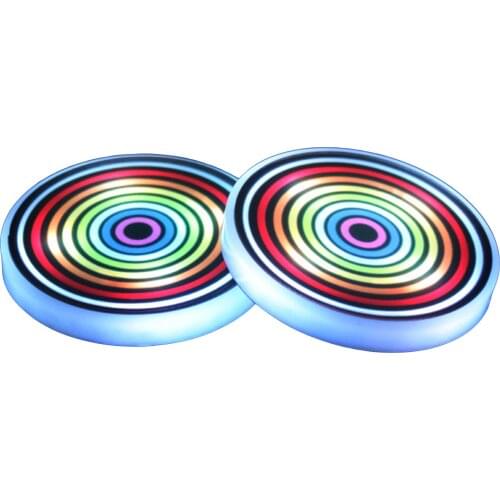 2pcs Acrylic LED Cup Holder Lamps Breathing Light Car Water Coasters Lighting Cup Pad Car Interior Decoration Accessories