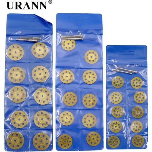 10pcs 20mm 22mm 25mm 30mm Diamond Saw Blade Gold Cutting Blade + 2pcs 3.0mm Mandrel Grinding Drill Adapter Rotation
