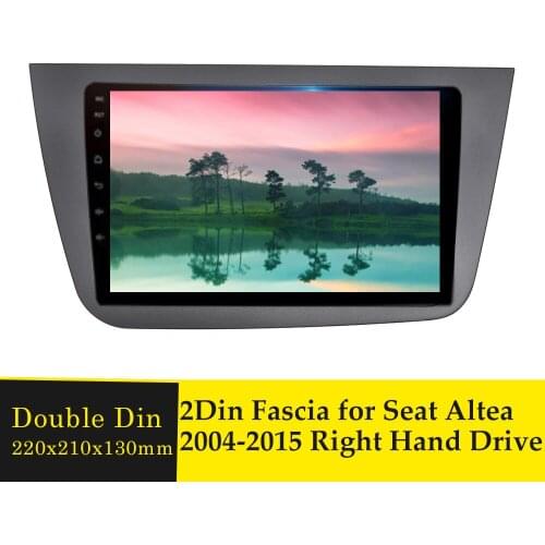 Double Din Car Fascia Radio Panel for SEAT Altea 2004-2015(Right Wheel) Adapter Bezel Cover Stereo DVD Player Refitting Frame